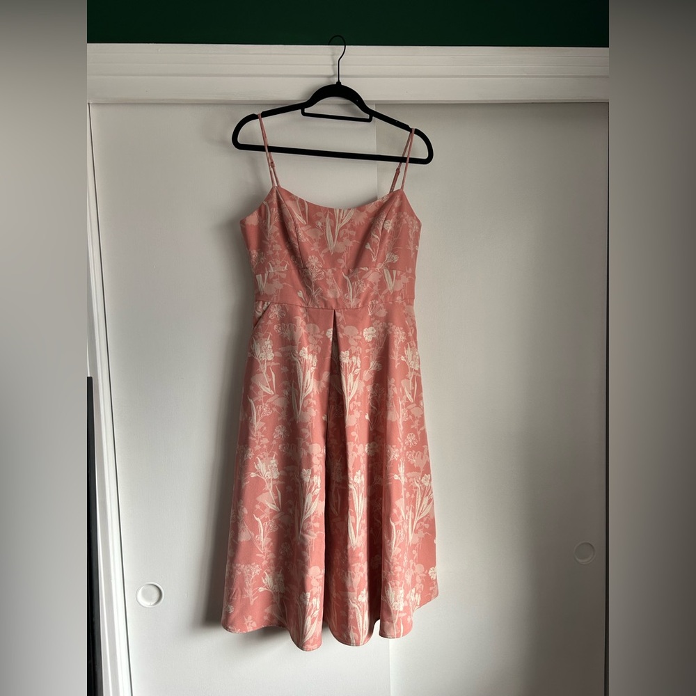 NWT Pink Easter Dress! Midi length tea dress floral print
